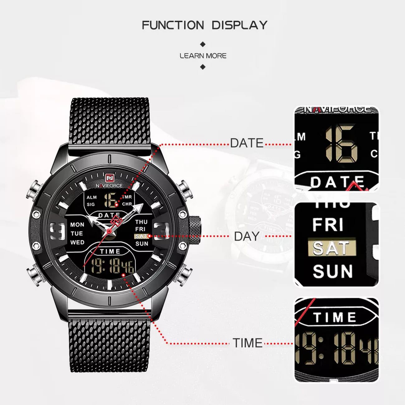 Reloj Naviforce Original Nf 9153 Acero Inoxidable + Estuche